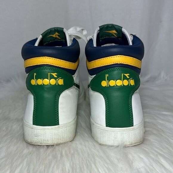Diadora Game White Leather High Top Sneakers Sz 8 - Picture 3 of 6